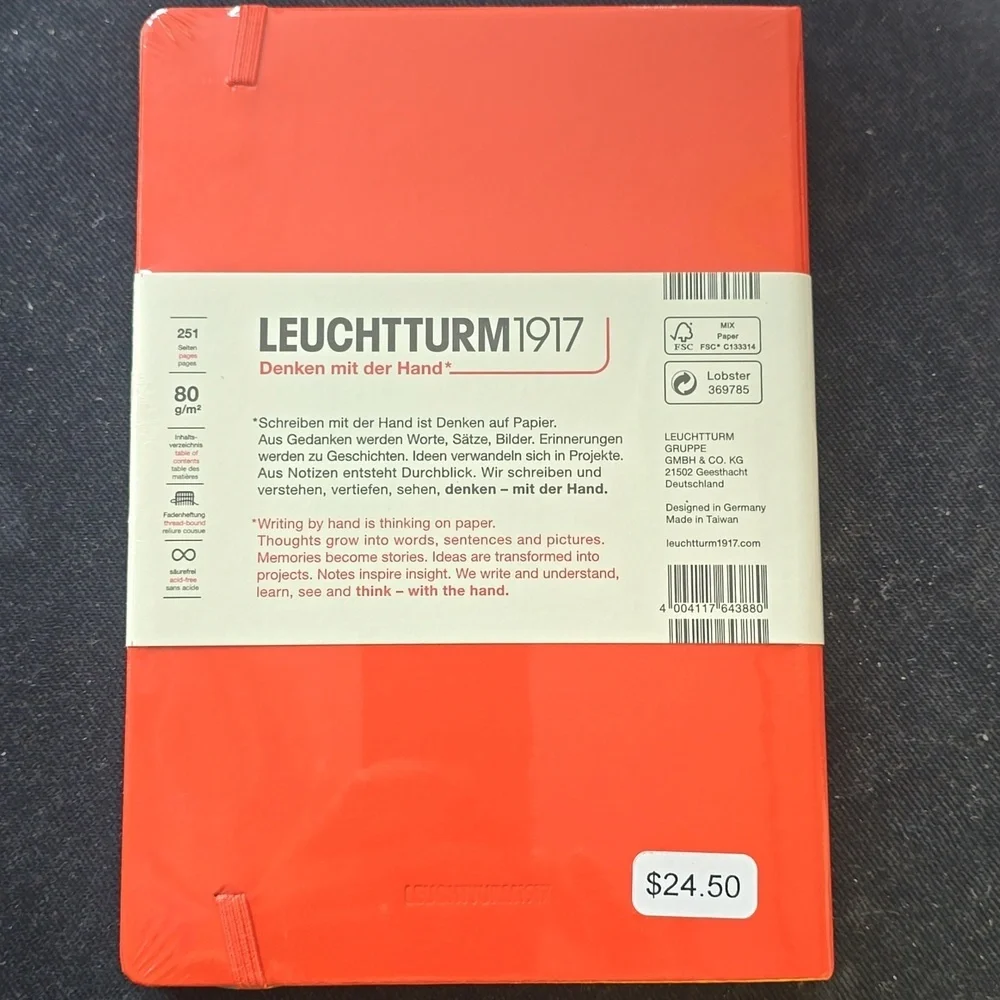 ❤️BUY 5 GET 3 FREE  Leuchtturm1917 Notebook Medium (A5), Hardcover, Lobster